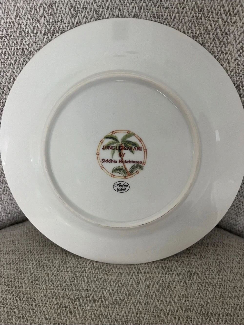 VTG Jungle Safari Tiger Saddhia Hutchinson salad dessert plate Andrea Sadek 8”